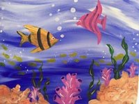 Fish Under Water Scene painting