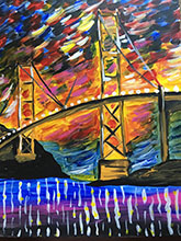 Abstract Golden Gate Bridge painting