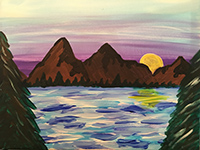 Lake and Mountains painting