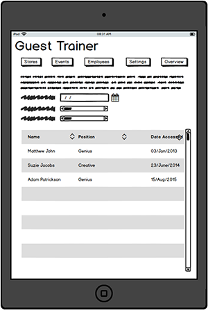 Wireframe for Apple project